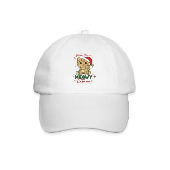 cat christmas animals cute cat meowy catmas - Baseball Cap - white/white - Front