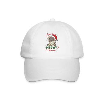 cat christmas animals cute cat meowy catmas - Baseball Cap - white/white - Front
