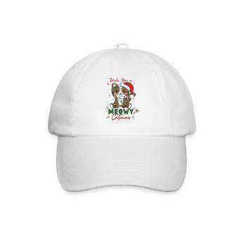 cat christmas animals cute cat meowy catmas - Baseball Cap - white/white - Front