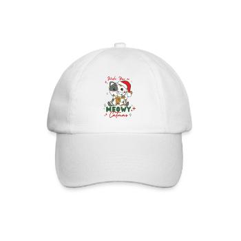 cat christmas animals cute cat meowy catmas - Baseball Cap - white/white - Front