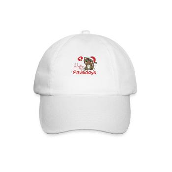 Cat Christmas Cute Cats Happy Pawlidays - Baseball Cap - white/white - Front