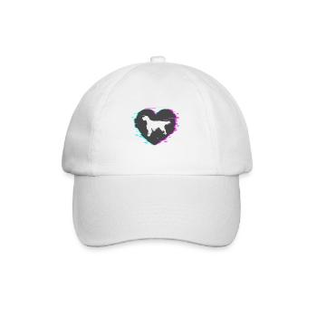 English Setter in the heart with retro look - Baseball Cap - white/white - Front