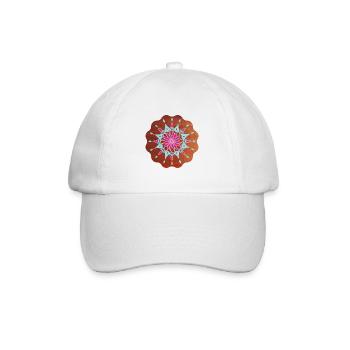 BlumenMandala Entspannung - Sonja Ariel von Staden - Baseballkappe - Weiß/Weiß - Vorne