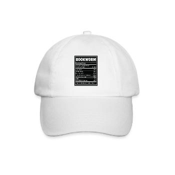Book Lover Bookworm Nutritional Values Reader - Baseball Cap - white/white - Front