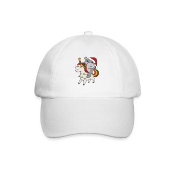 Weihnachts Einhorn Hippo frohe Weihnachten Einhorn - Baseballkappe - Weiß/Weiß - Vorne