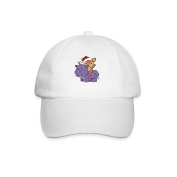 Weihnachts Hippo Reh frohe Weihnachten Hippo Rehe - Baseballkappe - Weiß/Weiß - Vorne