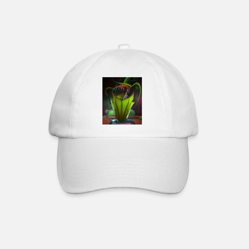 Lustige Grafik Krug Pflanzenkunst Coole Nepenthes - Baseballkappe - Weiß/Weiß