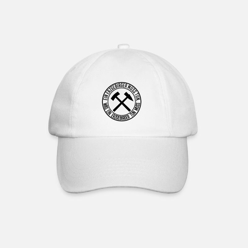 Ein Erzgebirger muss tun - Baseballkappe - Weiß/Weiß