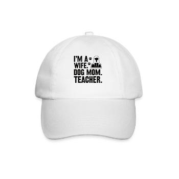 Ehefrau Hundebesitzerin Lehrerin Lehren Schule - Baseballkappe - Weiß/Weiß - Vorne