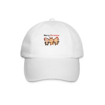 Monkey Christmas Animals Monkeys Merry Christmas - Baseball Cap - white/white - Front