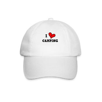 I love camping - Baseball Cap - white/white - Front