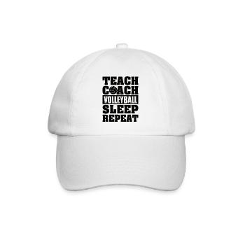 Volleyball serve volleyball player coach - Baseball Cap - white/white - Front
