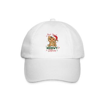 cat christmas animals cute cat meowy catmas - Baseball Cap - white/white - Front