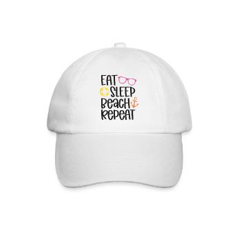 Eat Sleep Beach Repeat - Baseball Cap - white/white - Front