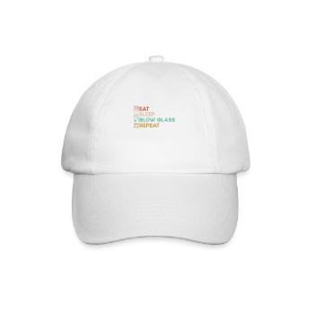 Eat Sleep Blow Glass Blowing Glass Processing Glass - Baseball Cap - white/white - Front