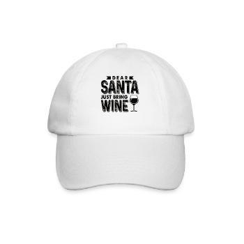 Wein trinken Weihnachten Santa Claus - Baseballkappe - Weiß/Weiß - Vorne