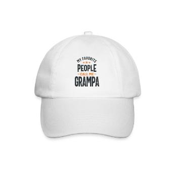 My Favorite People Call Me Grampa - Dad Grandpa - Baseball Cap - white/white - Front
