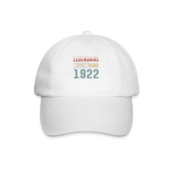 Légendaire Depuis Décembre 1922 Anniversaire - Casquette classique - blanc/blanc - Devant