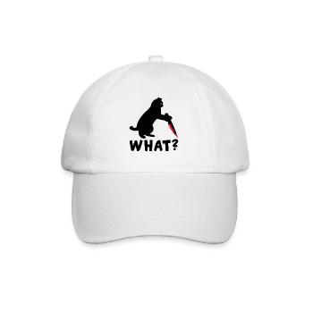 Katze Katzen Spruch lustig Messer - Baseballkappe - Weiß/Weiß - Vorne