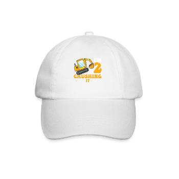 2. Geburtstag, 2 Jahre alt! Kids, Boy Junge Bagger - Baseballkappe - Weiß/Weiß - Vorne