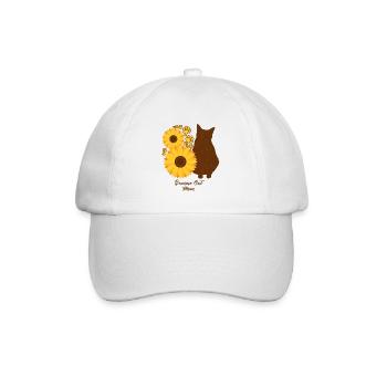 Sonnenblumenmutter - Siamkatze - Baseballkappe - Weiß/Weiß - Vorne