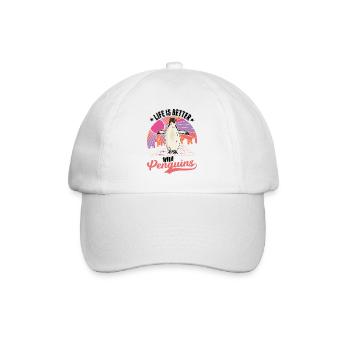 Life is better with Penguins Penguin - Baseball Cap - white/white - Front