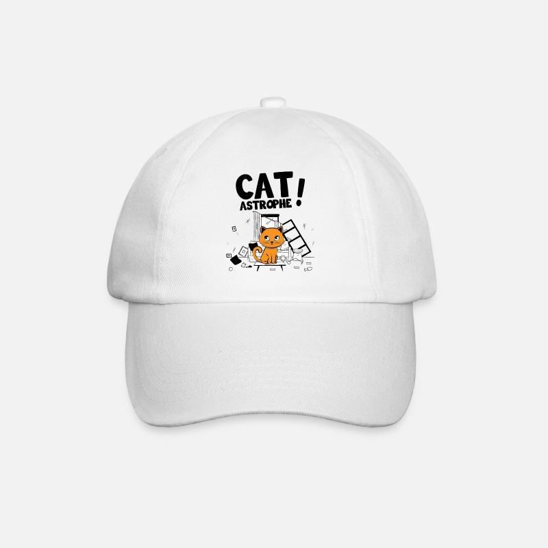 Cat Astrophe ! - Jeu de Mots Chatons Mignons - Casquette classique - blanc/blanc
