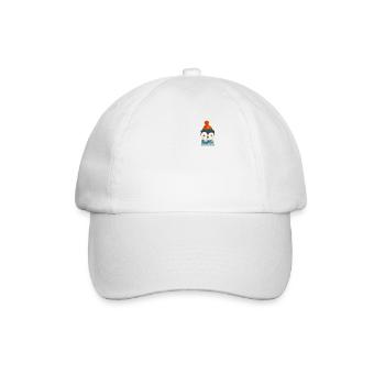 Niedlicher Pinguin Brusttasche - Baseballkappe - Weiß/Weiß - Vorne