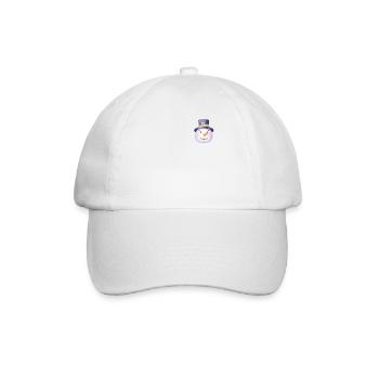 Retro Winter Schneemann Gesicht Brusttasche - Baseballkappe - Weiß/Weiß - Vorne