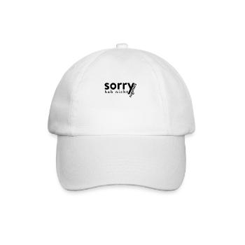 Sorry Hab Nicht Zugehört - Lustiger Kinder Spruch - Baseballkappe - Weiß/Weiß - Vorne