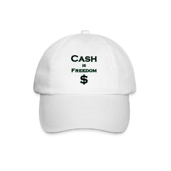 L’argent comptant est FREEDOM $ - noir avec bordure verte - Casquette classique - blanc/blanc - Devant