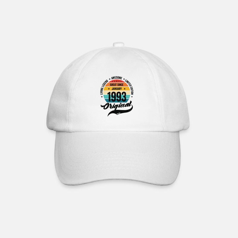 Retro 30 Jahre Januar 1993 Geburtstag Vintage - Baseballkappe - Weiß/Weiß
