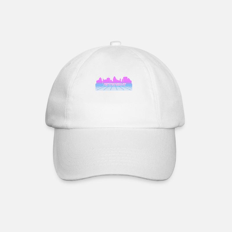 Retrowave Synthwave 80s Design - Baseballkappe - Weiß/Weiß