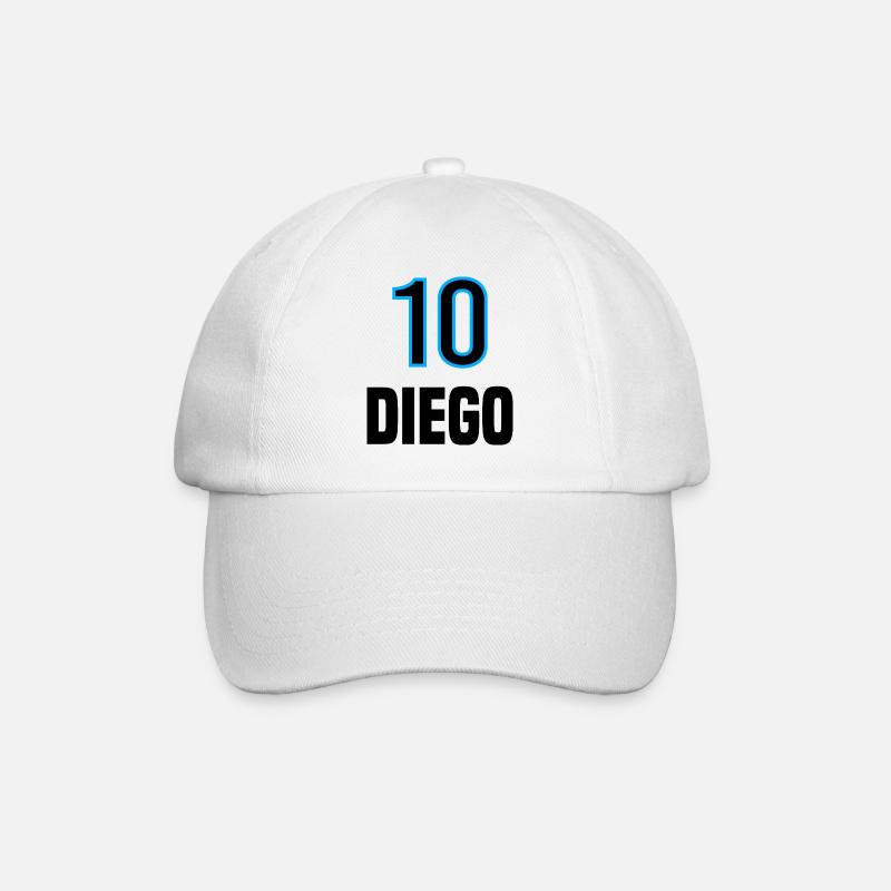 Diego 10 Noir et bleu - Casquette classique - blanc/blanc