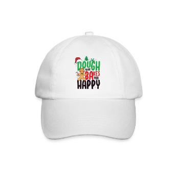 Dough What Bakes You Happy Backen - Baseballkappe - Weiß/Weiß - Vorne