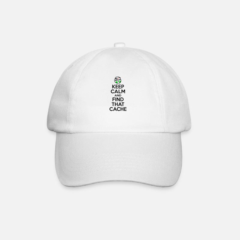 Geocaching - Keep Calm Trouver cette cache - Geocacher - Casquette classique - blanc/blanc