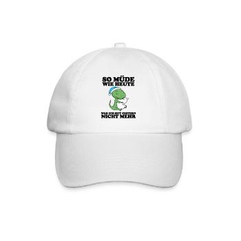 Müde Spruch lustig Schlafen Ausschlafen Faul - Baseballkappe - Weiß/Weiß - Vorne