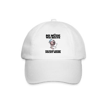 Müde Spruch lustig Schlafen Ausschlafen Faul - Baseballkappe - Weiß/Weiß - Vorne