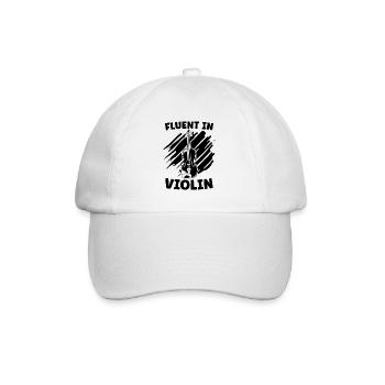 Fluent In Violin Violin Retro Instrument Violinist - Baseballkappe - Weiß/Weiß - Vorne
