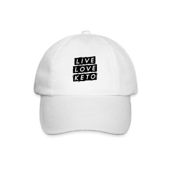 Live Love Retro Ketogenic Diet Ketosis Keto Lover - Baseball Cap - white/white - Front