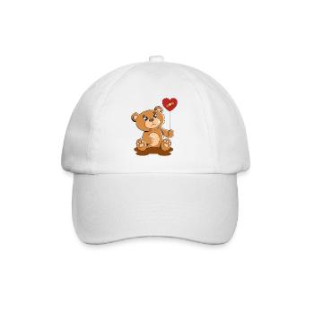 Cute Bear Cuddly Toy Hug Stuffed Animal Love - Baseball Cap - white/white - Front