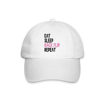 Eat Sleep Back Flip Repeat- Tumbling Funny Gymnast - Casquette classique - blanc/blanc - Devant
