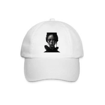 Sad girl - Baseball Cap - white/white - Front