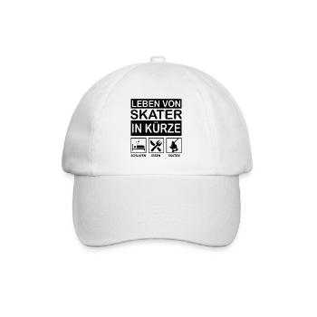 Leben von Skater - Geschenk - Baseballkappe - Weiß/Weiß - Vorne