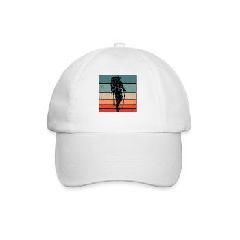 Retro Graphic Hiking Hiker Mountaineering Trekking - Baseballkappe - Weiß/Weiß - Vorne