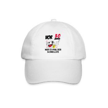 Vor 30 Jahren war ich mal der Fastelste - Baseballkappe - Weiß/Weiß - Vorne