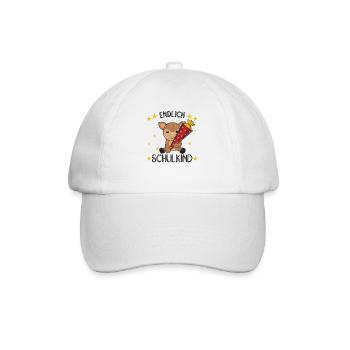 Endlich Schulkind Reh Schultüte Schule Einschulung - Baseballkappe - Weiß/Weiß - Vorne