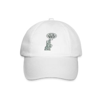 Denker Statue Pizza Design für einen - Baseballkappe - Weiß/Weiß - Vorne