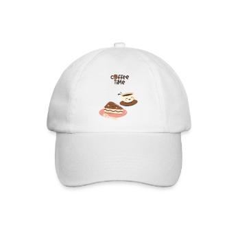 Kaffeezeit 3 - Baseballkappe - Weiß/Weiß - Vorne