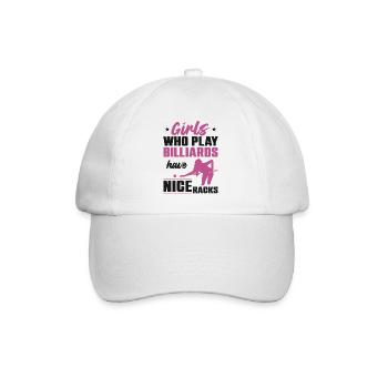 Billiards Pool Player Ball Girl - Baseball Cap - white/white - Front